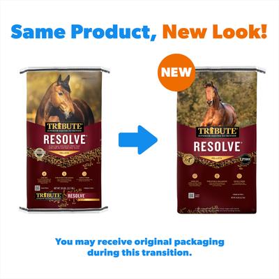 Show full view: Tribute Equine Nutrition Resolve High Fat Horse Feed, 50-lb bag slide 2 of 9