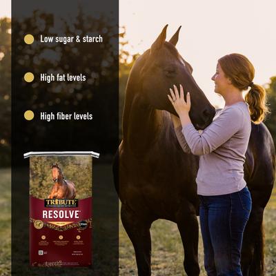 Show full view: Tribute Equine Nutrition Resolve High Fat Horse Feed, 50-lb bag slide 7 of 9