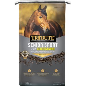Tribute Equine Nutrition Senior Sport with Glucosamine Textured Horse Feed, 50-lb bag