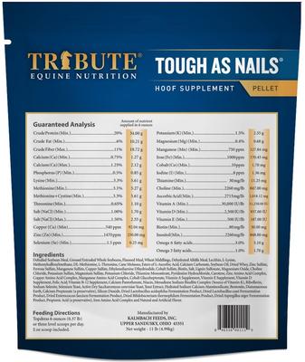 Show full view: Tribute Equine Nutrition Tough As Nails Hoof Health Pellets Horse Supplement, 11-lb bag slide 2 of 6