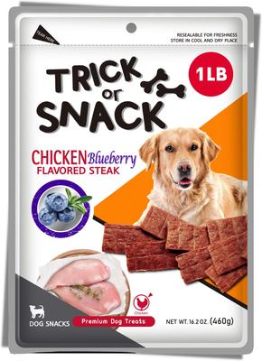Show full view: Trick or Snack Chicken & Blueberry Flavored Steak Dog Treats, 1-lb bag slide 1 of 9