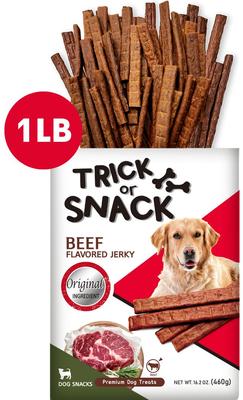 Show full view: Trick or Snack Natural Smoked Delicious Soft Tender Nutritious Healthy Beef Original Jerky Dog Treat, 1-lb bag slide 4 of 11