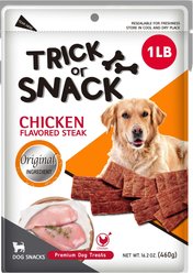 Trick or Snack Natural Smoked Delicious Soft Tender Nutritious Healthy Chicken Jerky Dog Treats, 1-lb bag