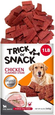 Show full view: Trick or Snack Natural Smoked Delicious Soft Tender Nutritious Healthy Chicken Jerky Dog Treats, 1-lb bag slide 4 of 10