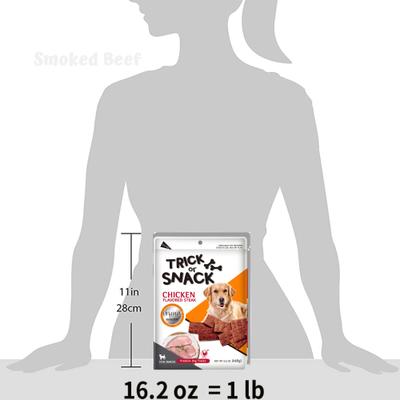 Show full view: Trick or Snack Natural Smoked Delicious Soft Tender Nutritious Healthy Chicken Jerky Dog Treats, 1-lb bag slide 7 of 10
