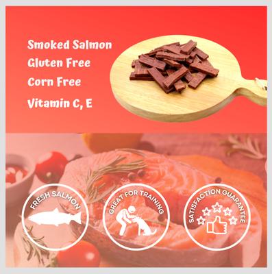 Show full view: Trick or Snack Natural Smoked Delicious Soft Tender Nutritious Healthy Salmon Jerky Dog Treats, 1-lb bag slide 7 of 8