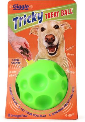 Show full view: Tricky Treat Giggle Ball Squeaky Dog Toy, Green, Large slide 2 of 6