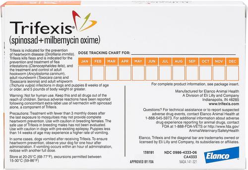 Show full view: Trifexis Chewable Tablet for Dogs, 10.1-20 lbs, (Orange Box), 12 Chewable Tablets (12-mos. supply) slide 2 of 11