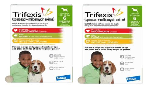 Show full view: Trifexis Chewable Tablet for Dogs, 20.1-40 lbs, (Green Box), 12 Chewable Tablets (12-mos. supply) slide 1 of 11