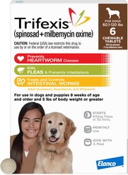 Trifexis Chewable Tablet for Dogs, 60.1-120 lbs, (Brown Box), 6 Chewable Tablets (6-mos. supply)