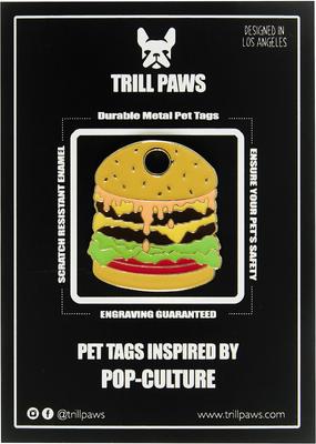 Show full view: Trill Paws Hamburger Personalized Dog & Cat ID Tag slide 5 of 7