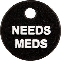 Trill Paws Needs Meds Mini Charm Dog & Cat Collar, Black
