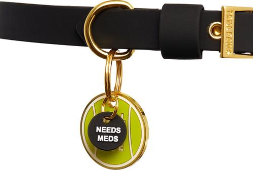 Show full view: Trill Paws Needs Meds Mini Charm Dog & Cat Collar, Black slide 3 of 4
