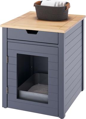 Show full view: TRINITY 20-in Enclosure End Table with Drawer Cat Litter Box, Small, Gray slide 3 of 10