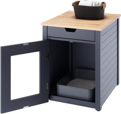 Show full view: TRINITY 20-in Enclosure End Table with Drawer Cat Litter Box, Small, Gray slide 4 of 10