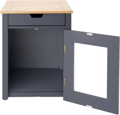 Show full view: TRINITY 20-in Enclosure End Table with Drawer Cat Litter Box, Small, Gray slide 5 of 10