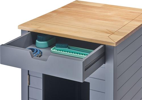Show full view: TRINITY 20-in Enclosure End Table with Drawer Cat Litter Box, Small, Gray slide 7 of 10