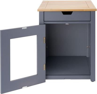 Show full view: TRINITY 20-in Enclosure End Table with Drawer Cat Litter Box, Small, Gray slide 8 of 10