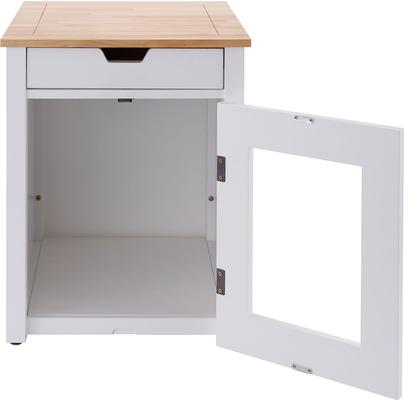 Show full view: TRINITY 20-in Enclosure End Table with Drawer Cat Litter Box, Small, White slide 7 of 10