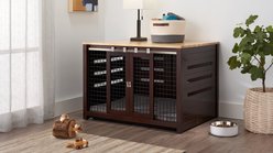 TRINITY Crate Accent Table Double Door Furniture Style Dog & Cat Crate, Espresso Brown, 40-in slide 2 of 9