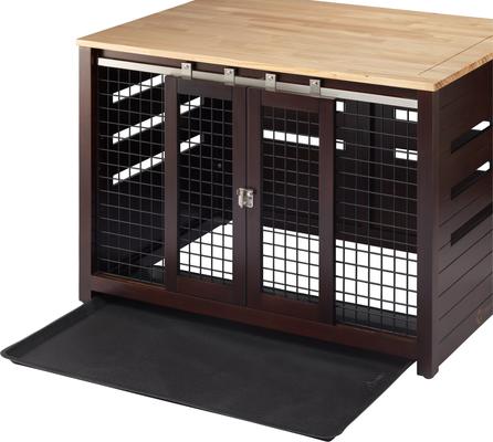 Show full view: TRINITY Crate Accent Table Double Door Furniture Style Dog & Cat Crate, Espresso Brown, 40-in slide 8 of 11