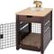 Show in main carousel: TRINITY Crate End Table Single Door with Drawer Furniture Style Dog & Cat Crate, Espresso Brown, 18-in slide 3 of 11