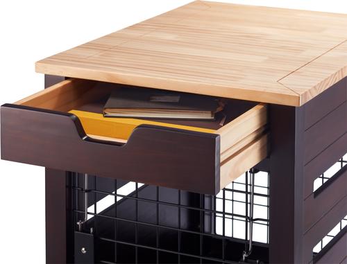 Show full view: TRINITY Crate End Table Single Door with Drawer Furniture Style Dog & Cat Crate, Espresso Brown, 18-in slide 4 of 11