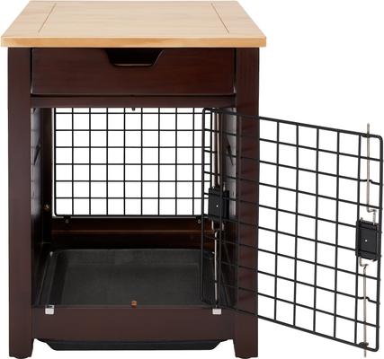 Show full view: TRINITY Crate End Table Single Door with Drawer Furniture Style Dog & Cat Crate, Espresso Brown, 18-in slide 7 of 11