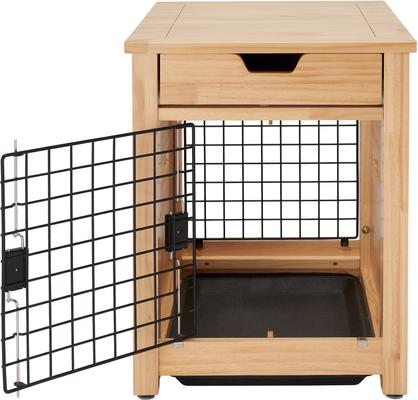 Show full view: TRINITY Crate End Table Single Door with Drawer Furniture Style Dog & Cat Crate, Natural, 18-in slide 6 of 11