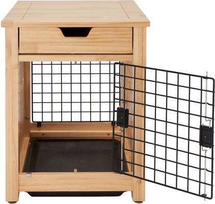 Show full view: TRINITY Crate End Table Single Door with Drawer Furniture Style Dog & Cat Crate, Natural, 18-in slide 7 of 11