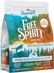Triumph Free Spirit Deboned Ocean Whitefish & Egg Recipe Dry Cat Food, 3-lb bag