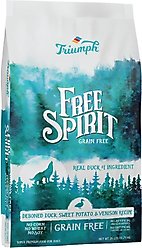 Triumph Free Spirit Grain-Free Deboned Duck, Sweet Potato & Venison Recipe Dry Dog Food, 26-lb bag