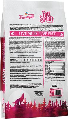 Show full view: Triumph Free Spirit Grain-Free Deboned Salmon & Sweet Potato Recipe Dry Dog Food, 26-lb bag slide 3 of 11