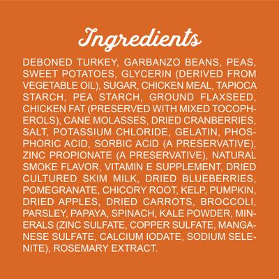 Show full view: Triumph Free Spirit Jerky Bites Deboned Turkey, Vegetable & Cranberry Grain-Free Dog Treats, 20-oz bag slide 9 of 11