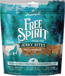 Triumph Jerky Bites Deboned Duck, Vegetable & Blueberry Grain-Free Dog Treats, 20-oz bag