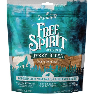 Triumph Triumph Jerky Bites Deboned Duck, Vegetable & Blueberry Grain-Free Dog Treats, 20-oz bag