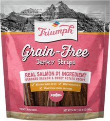 Triumph Salmon & Sweet Potato Recipe Grain-Free Jerky Dog Treats, 24-oz pouch