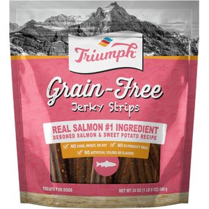 Triumph Salmon & Sweet Potato Recipe Grain-Free Jerky Dog Treats, 24-oz pouch
