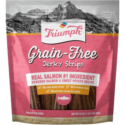 Triumph Triumph Salmon & Sweet Potato Recipe Grain-Free Jerky Dog Treats, 24-oz pouch