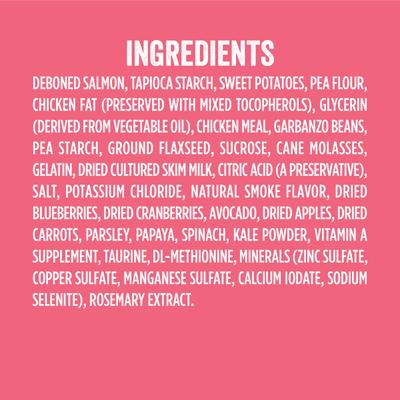 Show full view: Triumph Salmon & Sweet Potato Recipe Grain-Free Jerky Dog Treats, 24-oz pouch slide 8 of 10