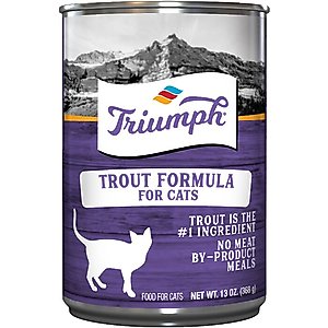 Triumph Trout Formula Canned Cat Food, 13.2-oz, case of 12