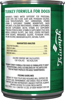 Show full view: Triumph Turkey Formula Canned Dog Food, 13.2-oz, case of 12 slide 3 of 11