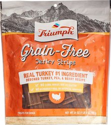 Triumph Turkey, Pea & Berry Recipe Grain-Free Jerky Dog Treats, 24-oz pouch
