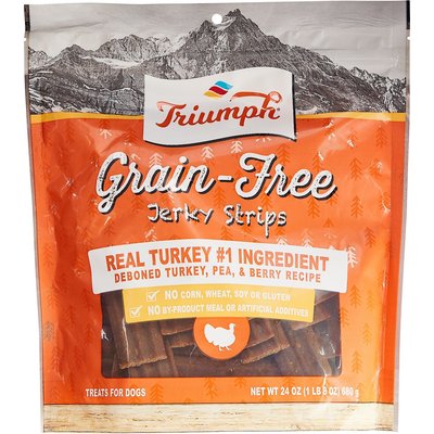 Triumph Triumph Turkey, Pea & Berry Recipe Grain-Free Jerky Dog Treats, 24-oz pouch