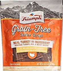 Triumph Turkey, Pea & Berry Recipe Grain-Free Jerky Dog Treats, 24-oz pouch slide 2 of 7