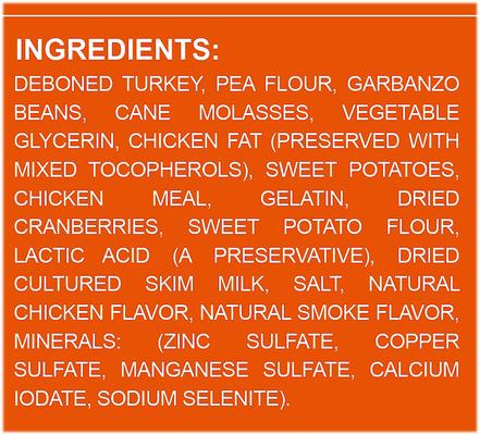 Show full view: Triumph Turkey, Pea & Berry Recipe Grain-Free Jerky Dog Treats, 24-oz pouch slide 6 of 9