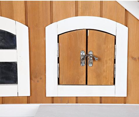 Show full view: TRIXIE 2-Story Cottage Outdoor Wooden Cat House, Brown/White slide 4 of 9