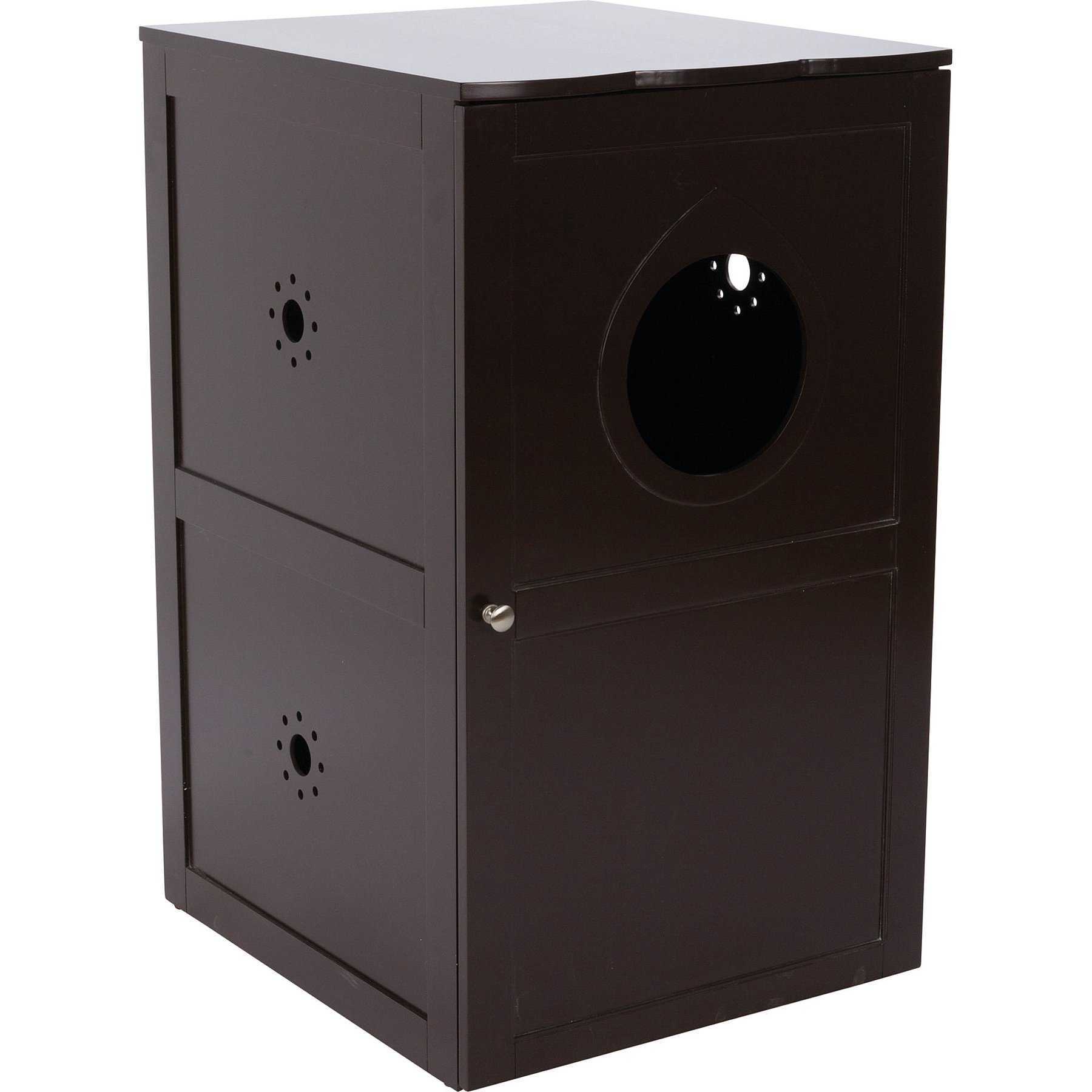 TRIXIE 2-Story Wooden Cat Litter Box Enclosure, Espresso