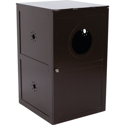 TRIXIE TRIXIE 2-Story Wooden Cat Litter Box Enclosure, Espresso