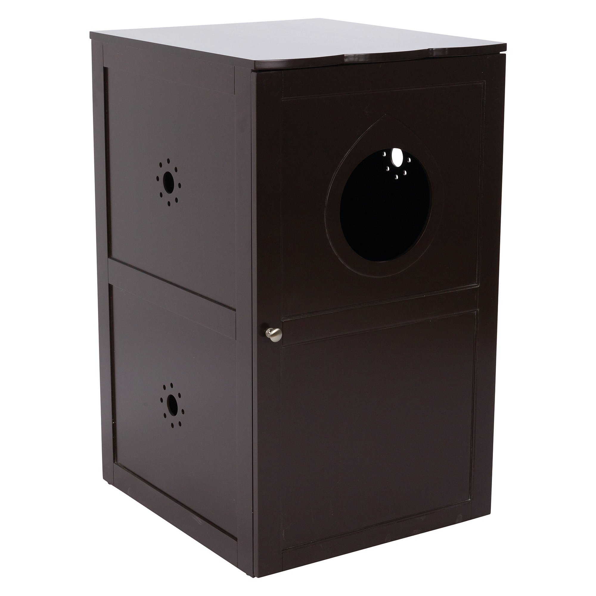 2-Story Wooden Cat Litter Box Enclosure